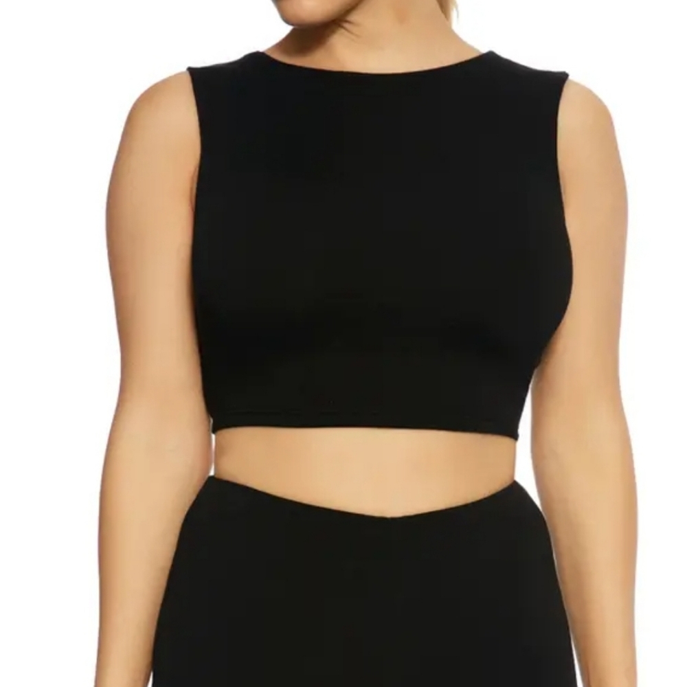 naked wardrobe Tie it back Crop top Black